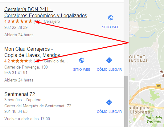 snippet reseñas seo local
